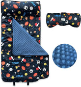 Googgoing | Roll-Up Travel Nap Mat for Toddlers – All-in-One Sleep Set with Pillow & Soft Blanket for Daycare, Camping