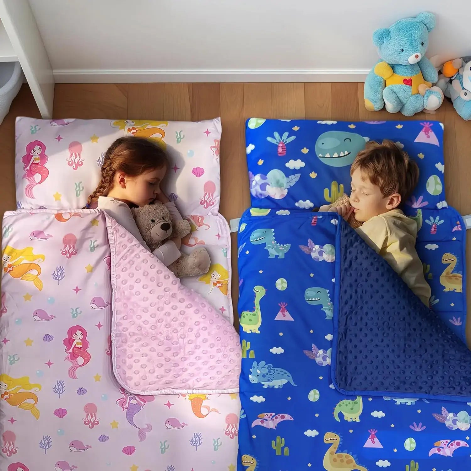 Googgoing | 3-in-1 Toddler Nap Mat – Portable Sleeping Bag with Removable Pillow & Plush Blanket