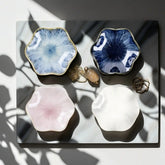 AmaCielo Ceramic Jewelry Tray - Elegant Lotus & Flower Trinket Dish