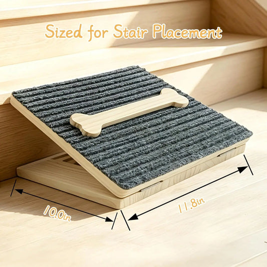 AmaCielo Foldable Wooden Dog Ramp – Adjustable Non-Slip Pet Stairs Ladder -2 Pack