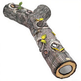 FelRelWel cat tunnel designed like a tree log with leaves, perfect for indoor plants safe for cats