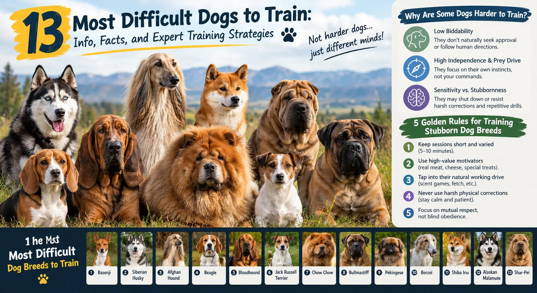 13 Most Difficult Dogs to Train: Info, Facts, and Expert Training Strategies