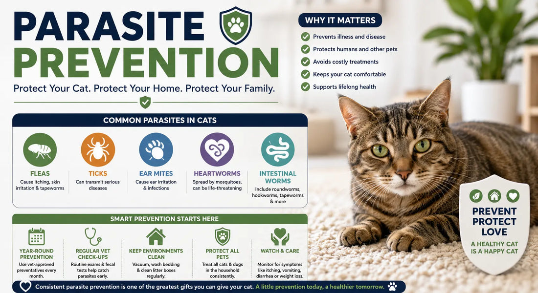 Parasite Prevention in Cats: The Complete Guide to Protecting Your Cat from Fleas, Ticks, Worms, and Other Parasites
