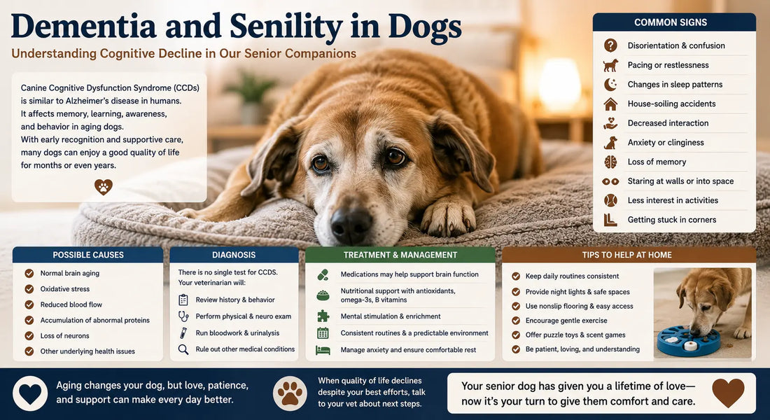 Dementia and Senility in Dogs: Signs, Causes, Treatment, and How to Help Aging Dogs