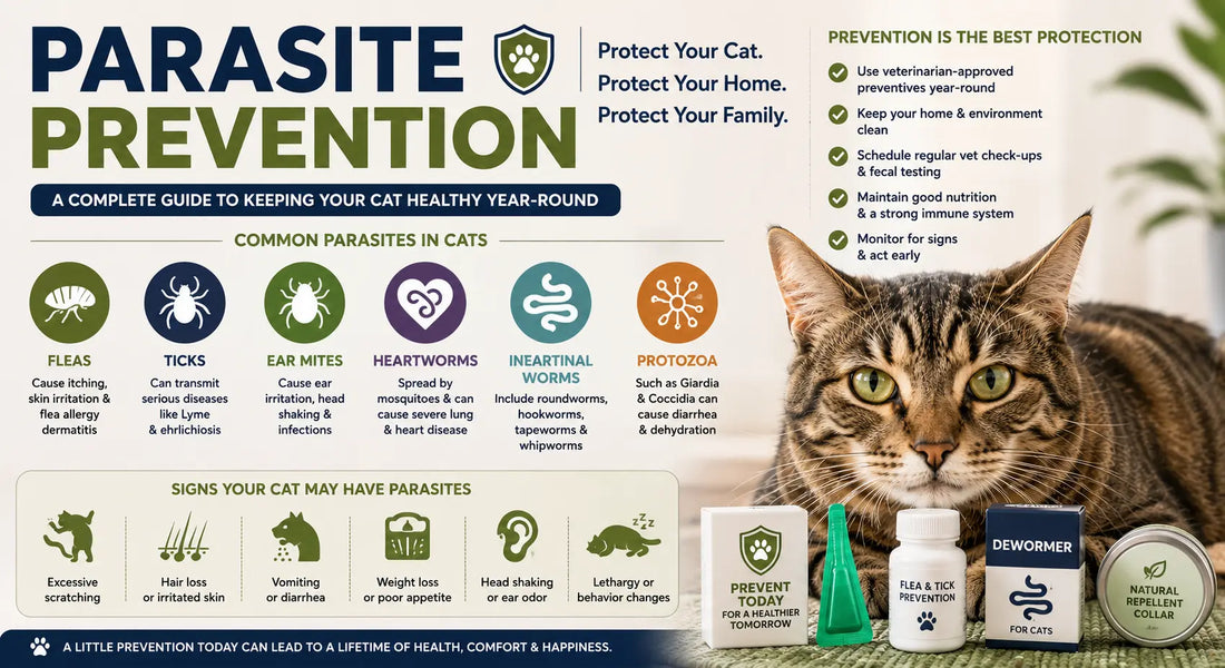 Parasite Prevention in Cats: The Ultimate Guide to Protecting Your Cat from Fleas, Ticks, Worms, and Other Parasites