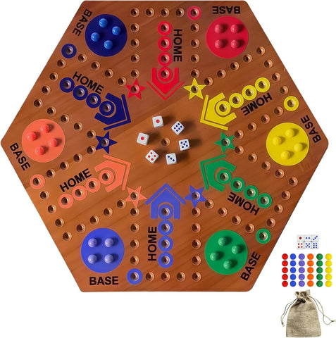 Googgoing Wooden Marble Board Game - Classic Family Fun(Flame)