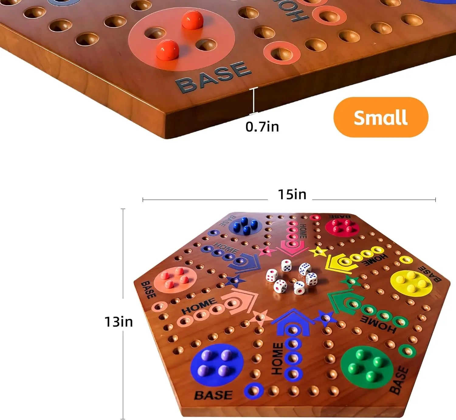 Googgoing Wooden Marble Board Game - Classic Family Fun(Flame)