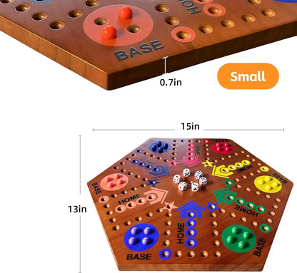 Googgoing Wooden Marble Board Game - Classic Family Fun(Flame)