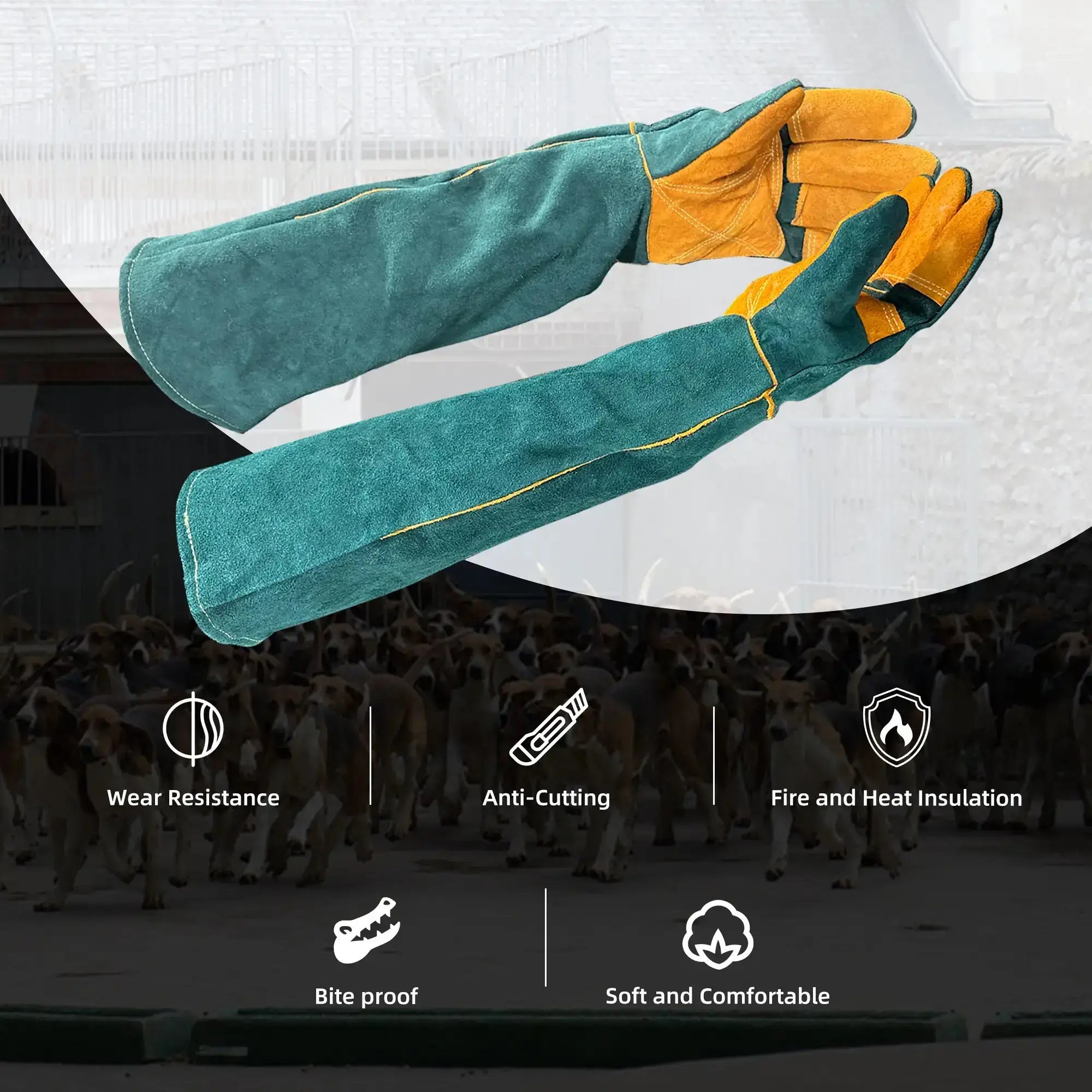 FelRelWel Animal Handling Gloves| Bite-Proof for Aggressive Dogs & Livestock