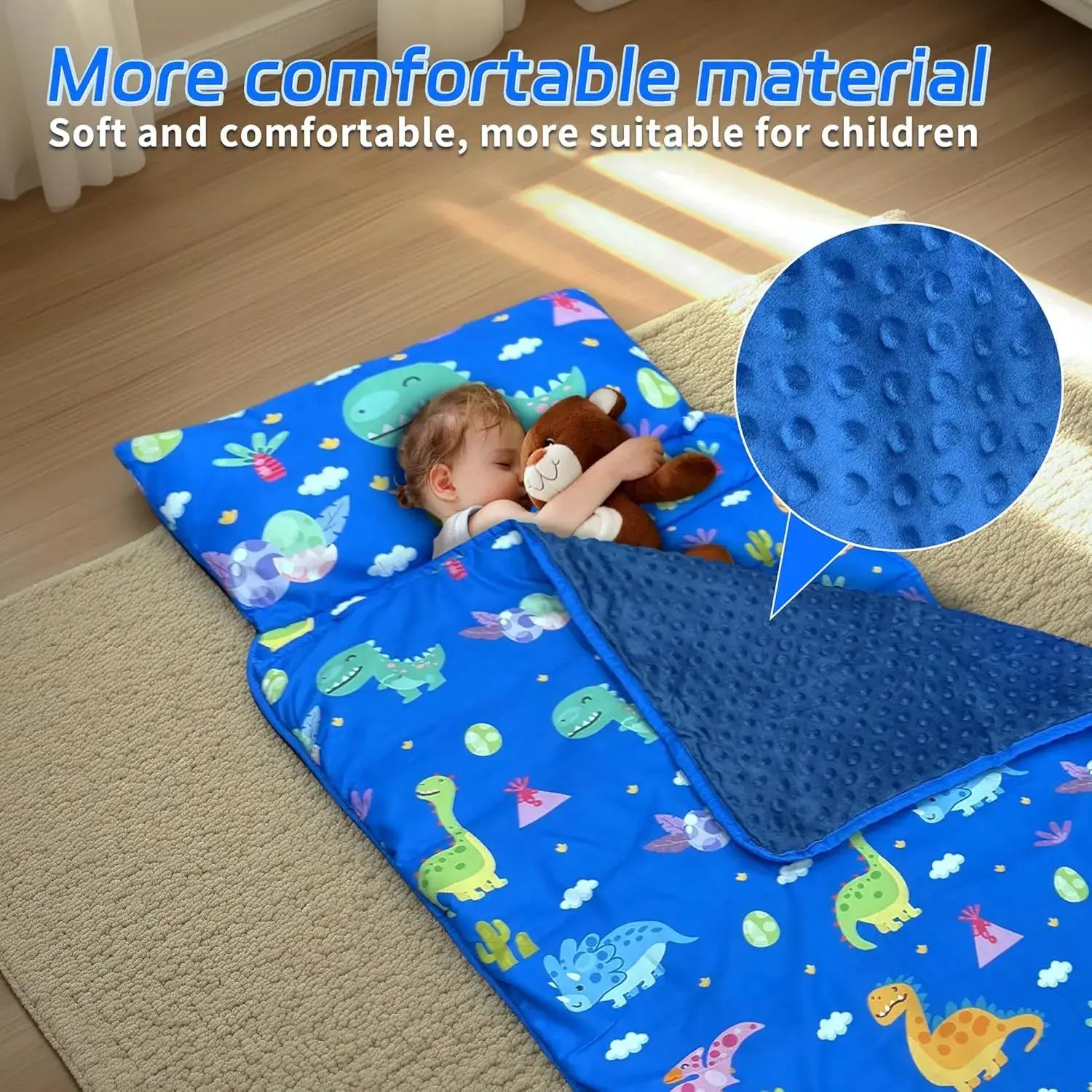 Googgoing | 3-in-1 Toddler Nap Mat – Portable Sleeping Bag with Removable Pillow & Plush Blanket