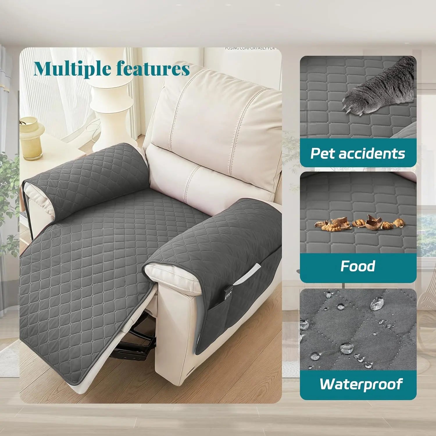 MEHIDFY Sofa arm cover organizer waterproof 3 pocket