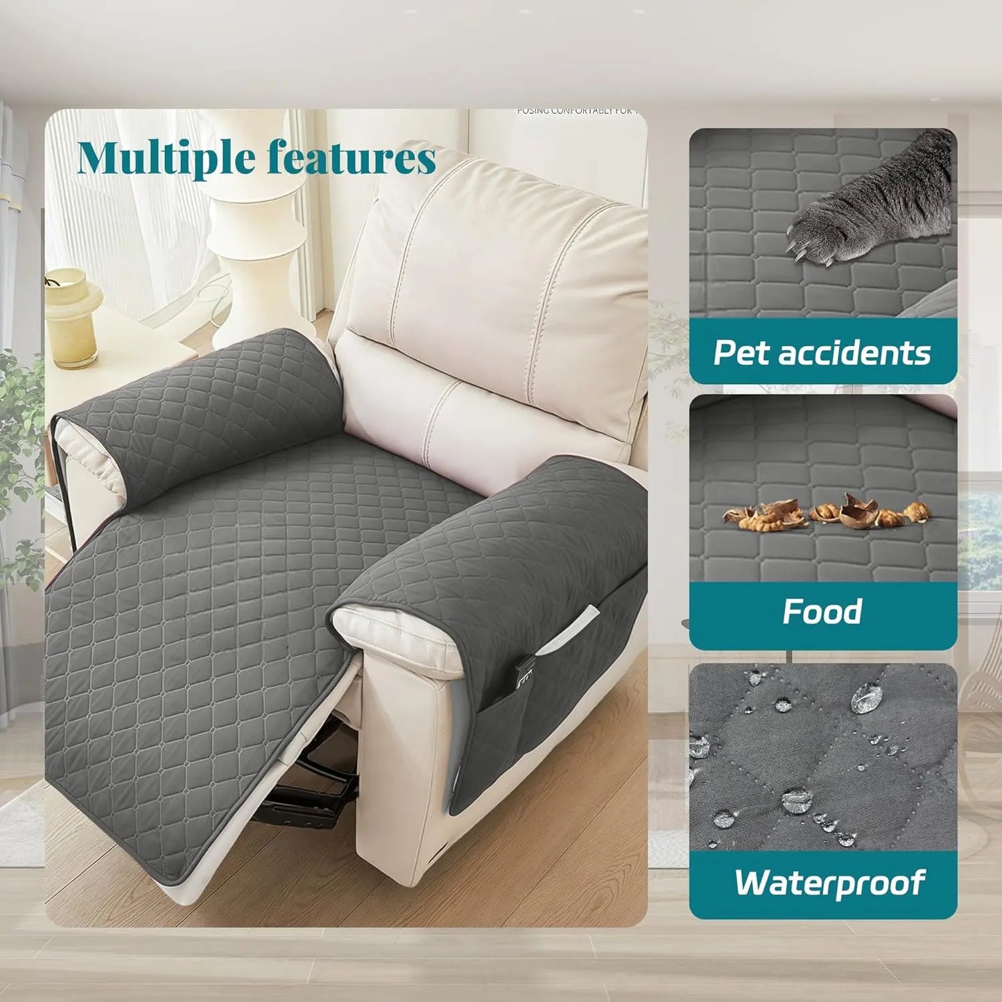 MEHIDFY Sofa arm cover organizer waterproof 3 pocket