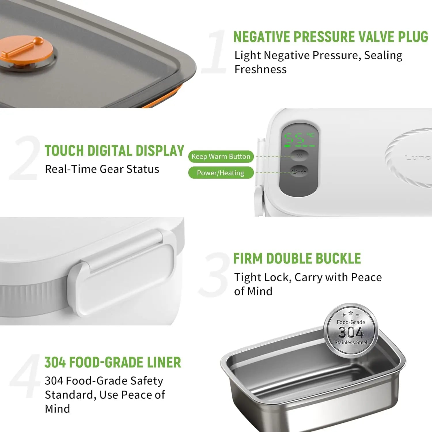 AmaCielo | Cordless Electric Lunch Box with USB Charger
