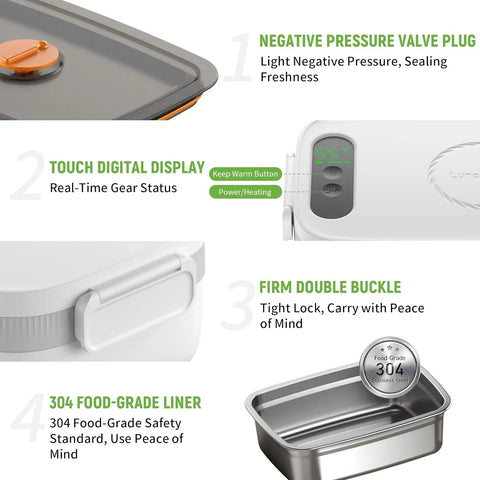 AmaCielo | Cordless Electric Lunch Box with USB Charger