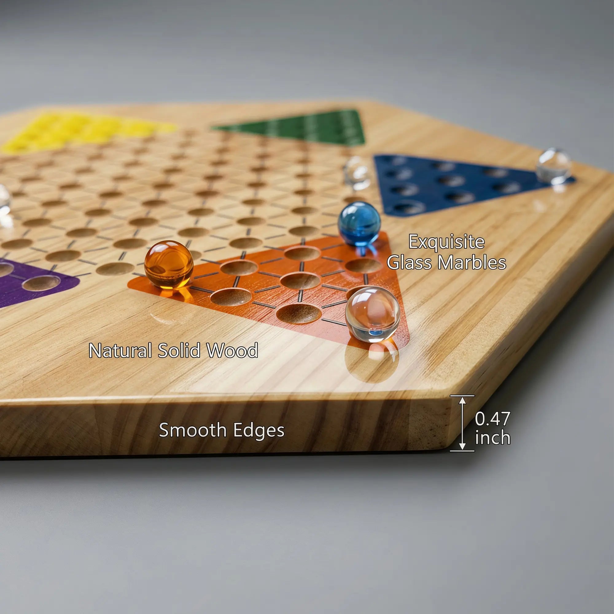 72 vibrant glass marbles included for marble games on a board