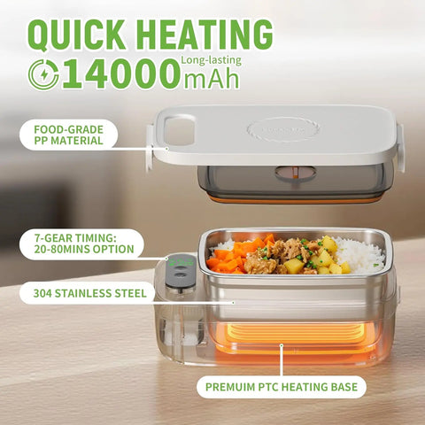 AmaCielo | Cordless Electric Lunch Box with USB Charger