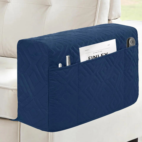 MEHIDFY Dual Recliner Caddy – 2PC Waterproof Arm Covers with Anti-Slip Pockets Blue