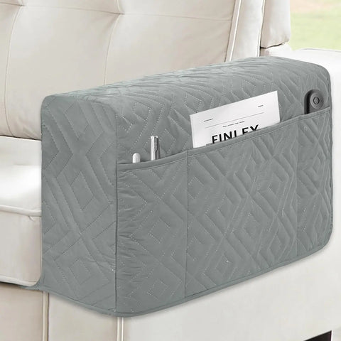 MEHIDFY Dual Recliner Caddy – 2PC Waterproof Arm Covers with Anti-Slip Pockets Grey