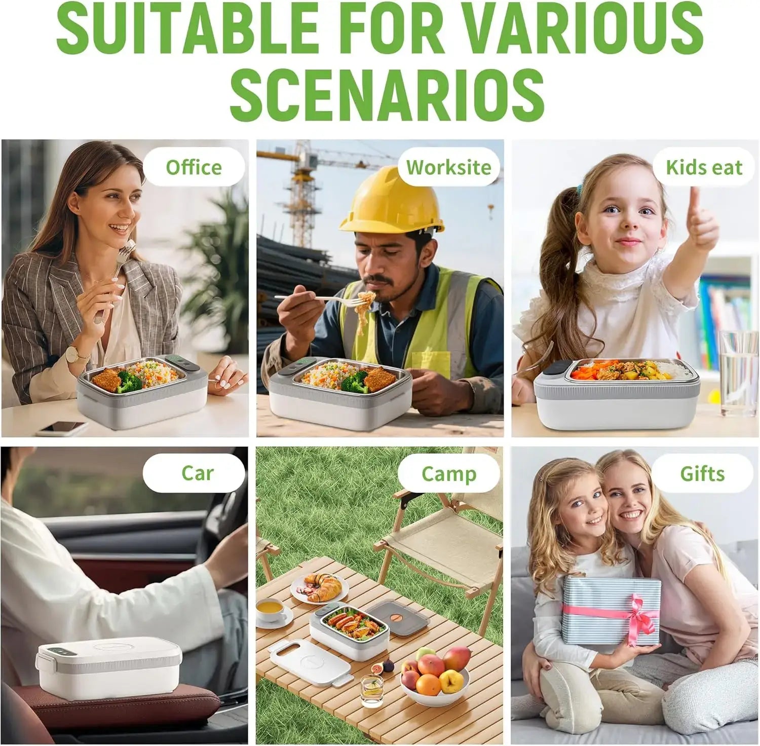 AmaCielo | Cordless Electric Lunch Box with USB Charger