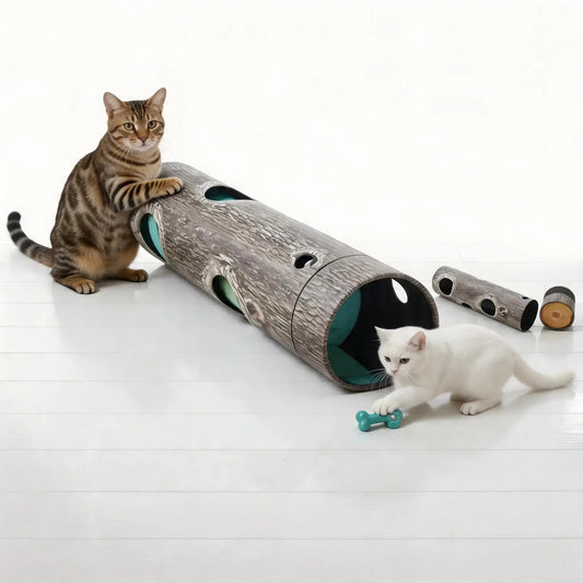 Warmmore 6-Hole Cat Roller Toy Box - Interactive Hide-and-Seek Cardboard Puzzle for Indoor Cats