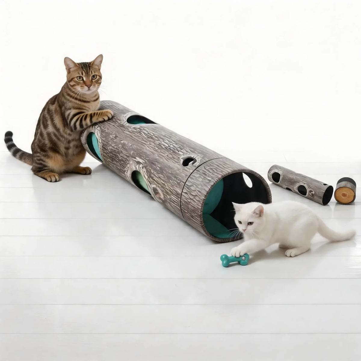 GRETMIX 6-Hole Cat Roller Toy Box - Interactive Hide-and-Seek Cardboard Puzzle for Indoor Cats
