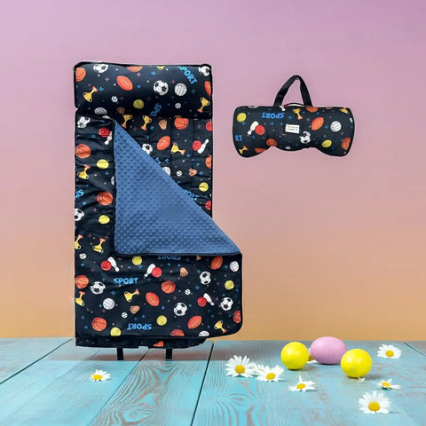 Googgoing  Roll-Up Travel Nap Mat for Toddlers – All-in-One Sleep Set with Pillow & Soft Blanket for Daycare, Camping