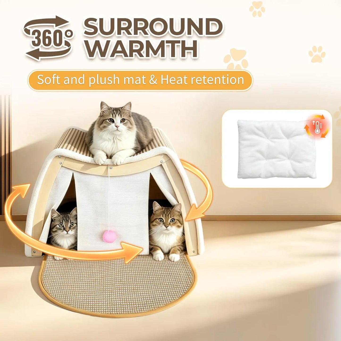 Peaceful cat bed cave providing a dark and secure environment for anxious cats