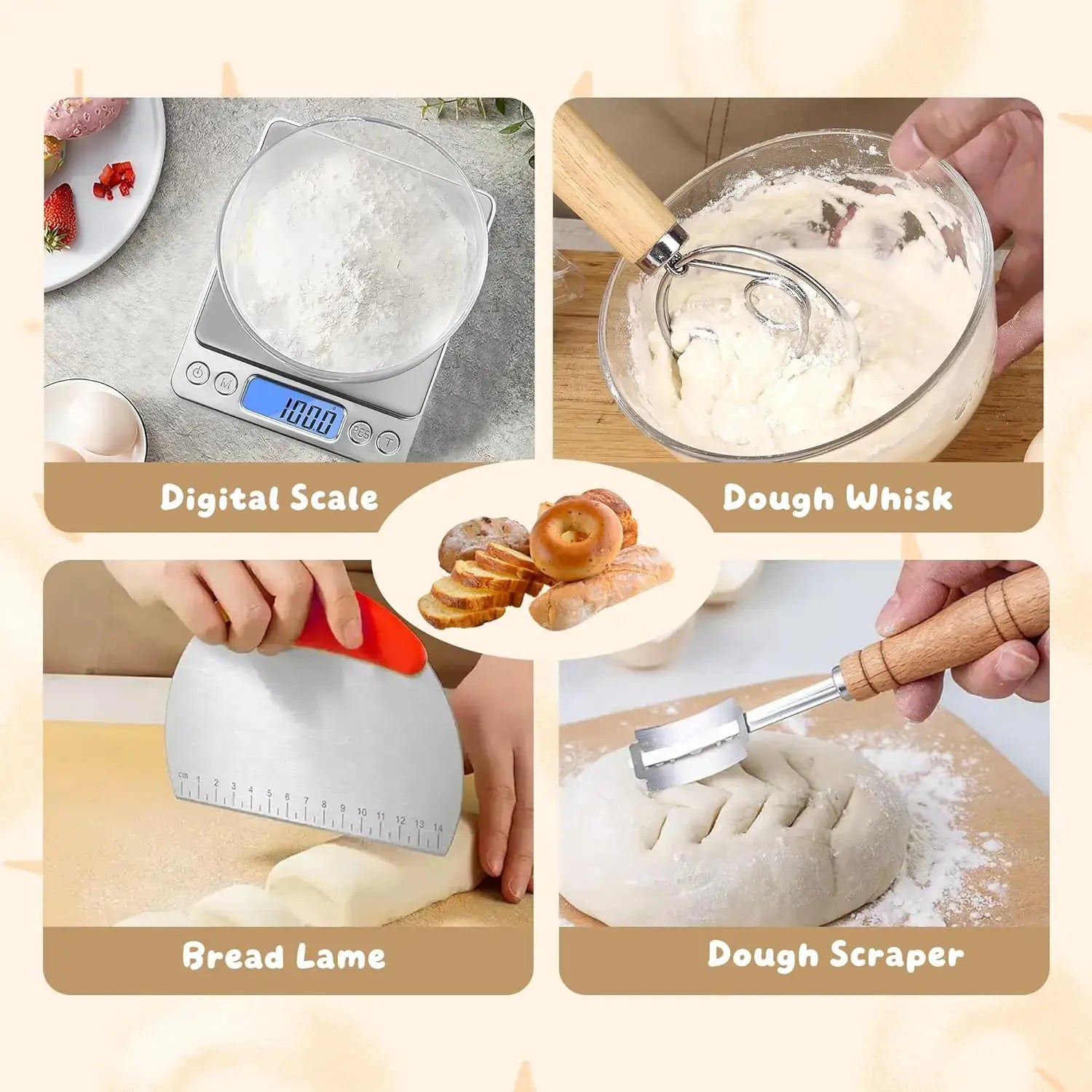 bread-starter-sourdough-digital-scale-dough-whisk-and-lame - Warmmore Inc.