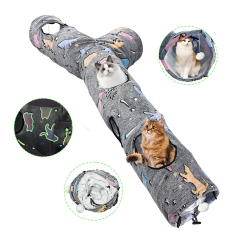 FelRelWel cat tunnels featuring soft fabric and playful designs safe for indoor plants safe for cats