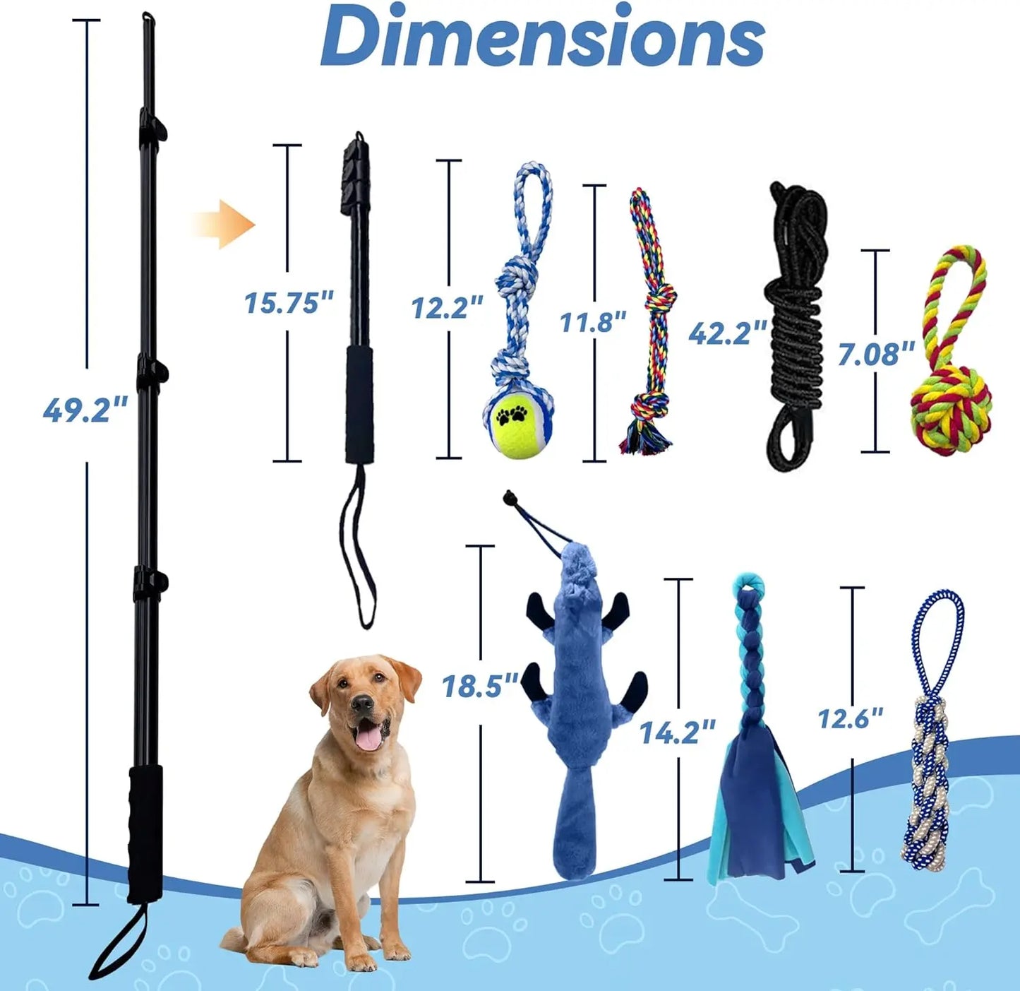 WarmMore Inc flirt pole for dogs with multiple attachments for dog and puppy training