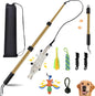 WarmMore Inc. flirt pole for dogs with multiple interchangeable toys and carrying bag for dog and puppy training
