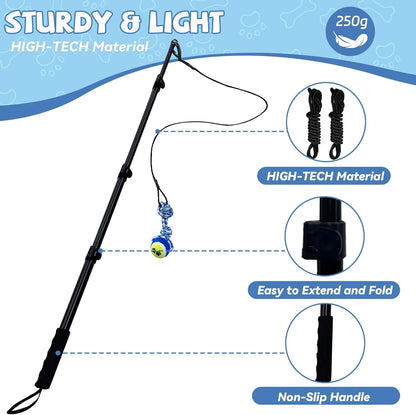 WarmMore Inc. sturdy and light flirt pole for dogs with non-slip handle and extendable design for dog and puppy training