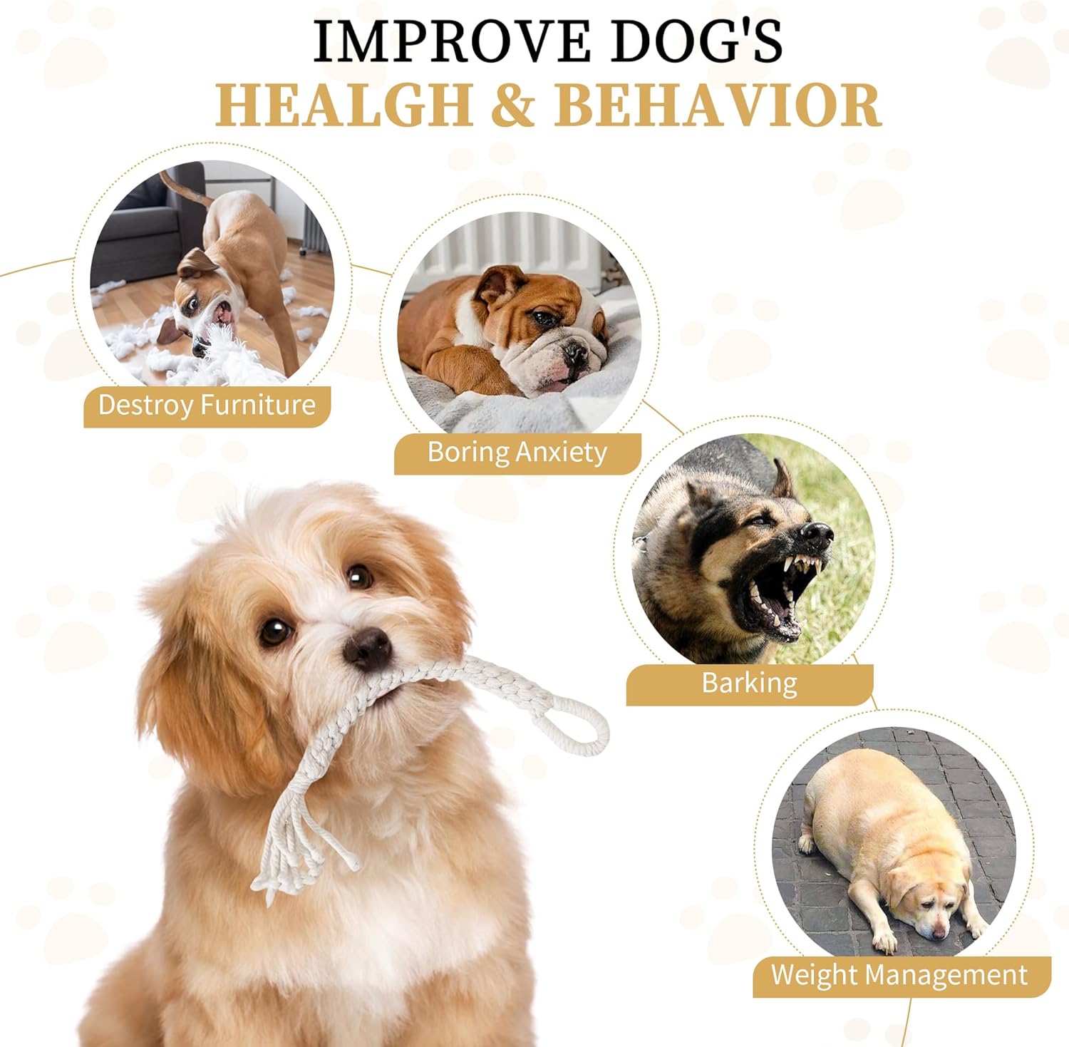 AmaCielo Dog Rope Toys for Aggressive Chewers - Durable Fun