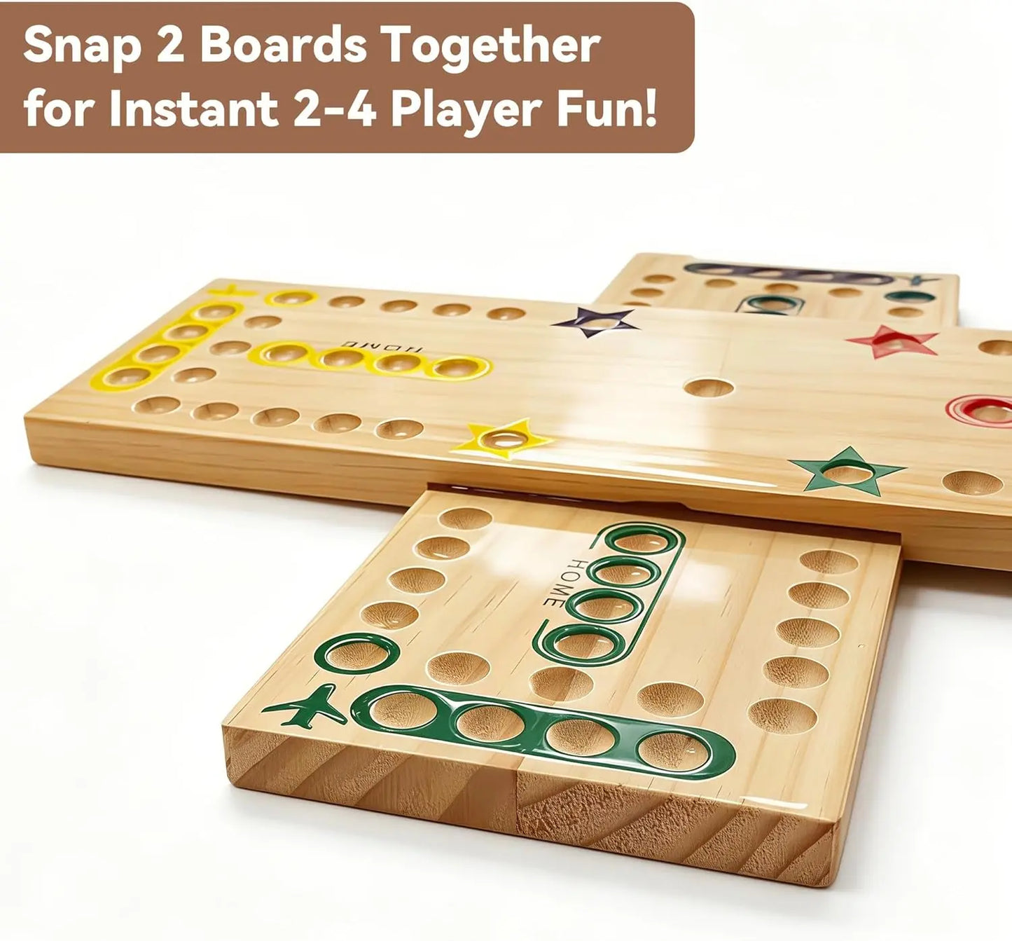 Durable and scratch resistant wooden game board with high-contrast colors