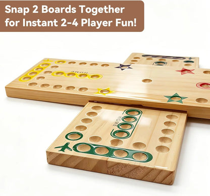 Durable and scratch resistant wooden game board with high-contrast colors