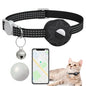 Black Gretmix cat tracker collar with reflective safety pattern