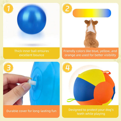 WarmMore Inc herding ball for a dog with thick bounce, bright colors, durable cover, and teeth protection