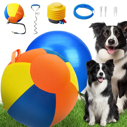 Warmmore 18" Interactive Dog Tetherball Kit – Heavy-Duty Outdoor Herding Ball for Backyard Play