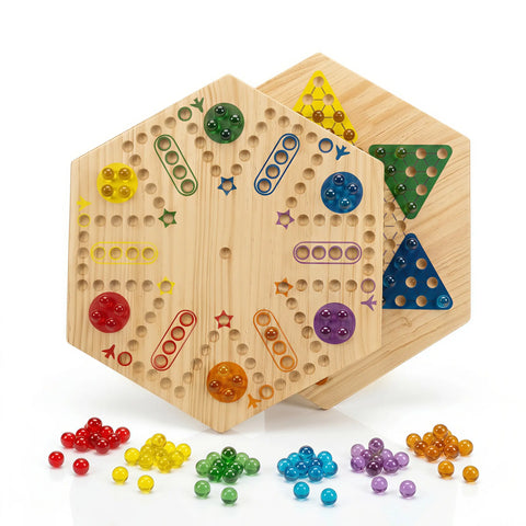 Interactive marble games on a board for parties and gatherings