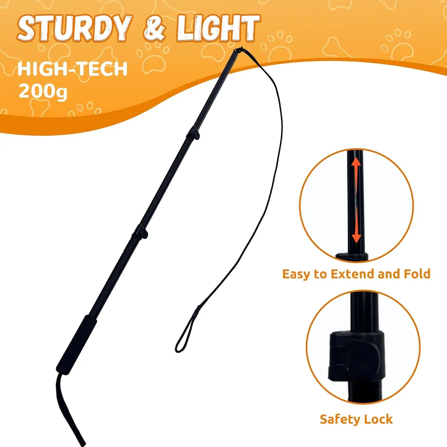 GRETMIX sturdy and light flirt pole for dogs with safety lock and extendable handle poodle dog toy
