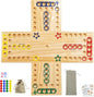 High-quality MygikAct  wooden board game set with colorful glass marbles