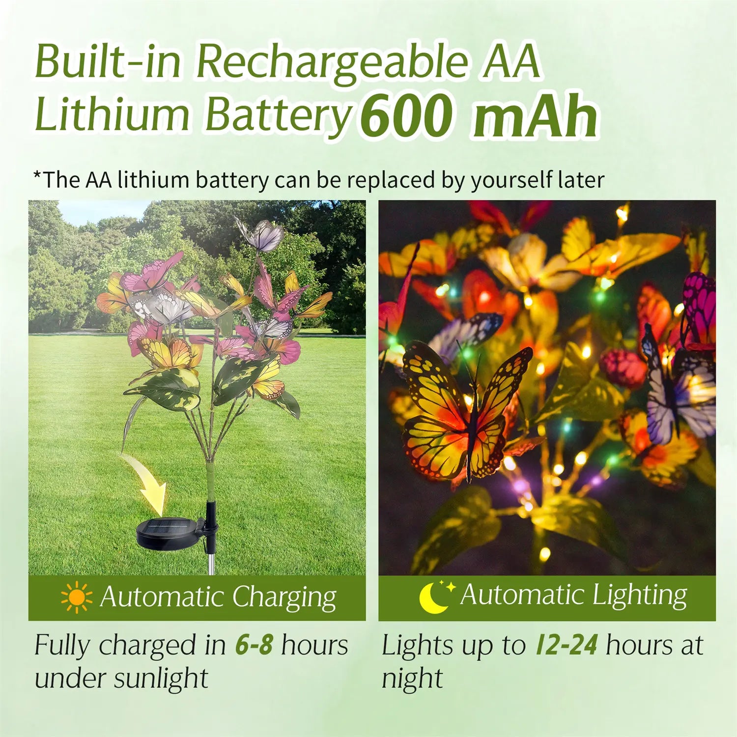 2 pack of solar butterfly landscape decorations