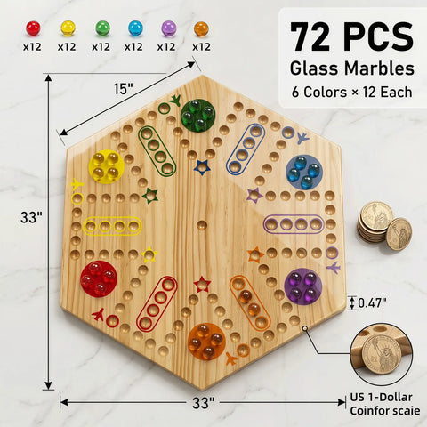 15-inch high-quality solid wood board for family game nights