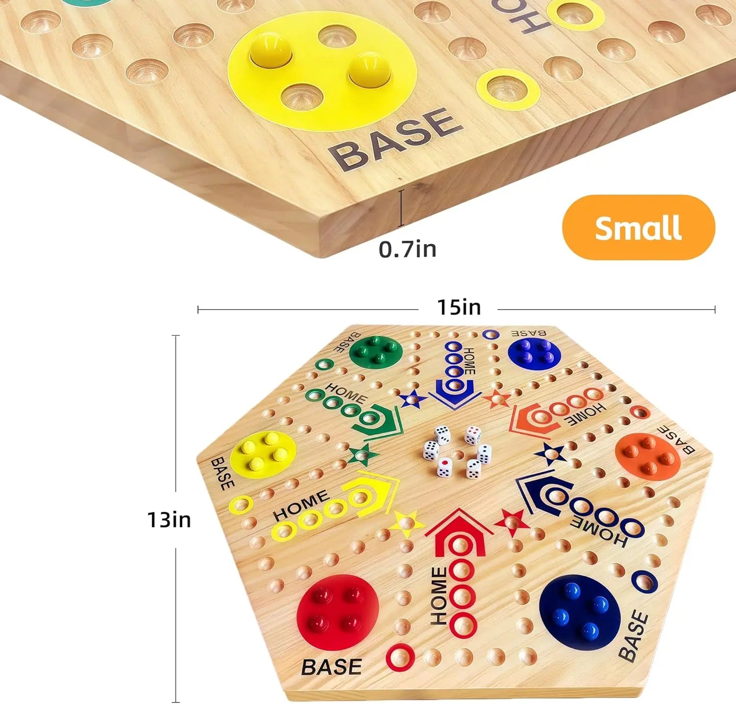 wooden-marble-board-game-small-size-dimensions - Warmmore Inc.