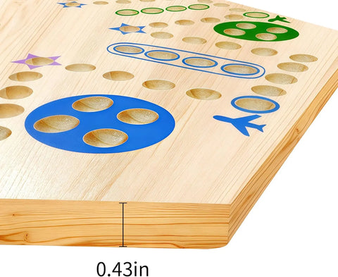 Wooden Wahoo Game on a smooth wooden wall board with colorful game markings