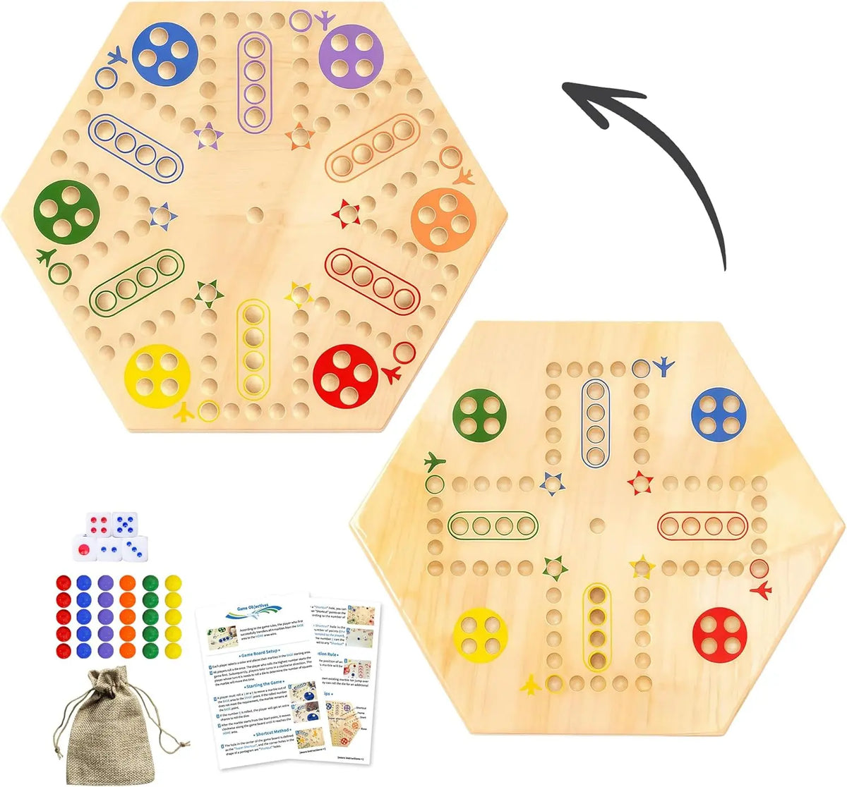wooden-wall-board-double-sided-board-and-game-pieces - Warmmore Inc.
