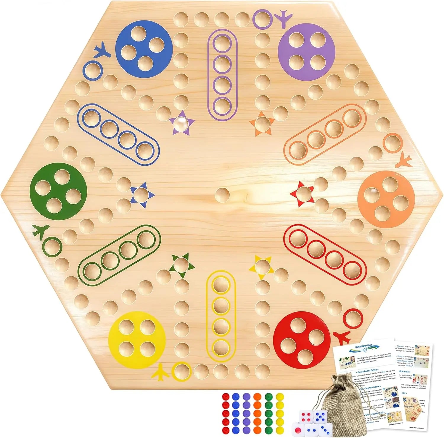 MygikAct wooden wall board Wahoo game with colorful player spots and game accessories